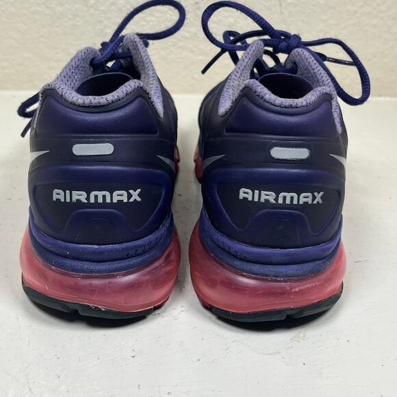 NIKE AIR MAX + 2012 NIGHT BLUE-MET SILVER-FIREBERRY Women’s SZ 10 [487679-400] - Picture 5 of 8